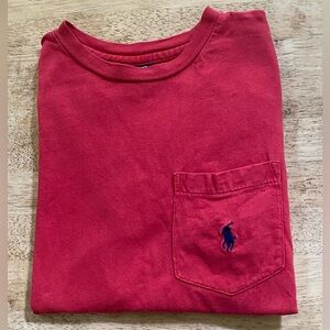 Vintage Polo Ralph Lauren Boys’ Sz 6‎ Red Cotton Jersey Crewneck Pocket Tee